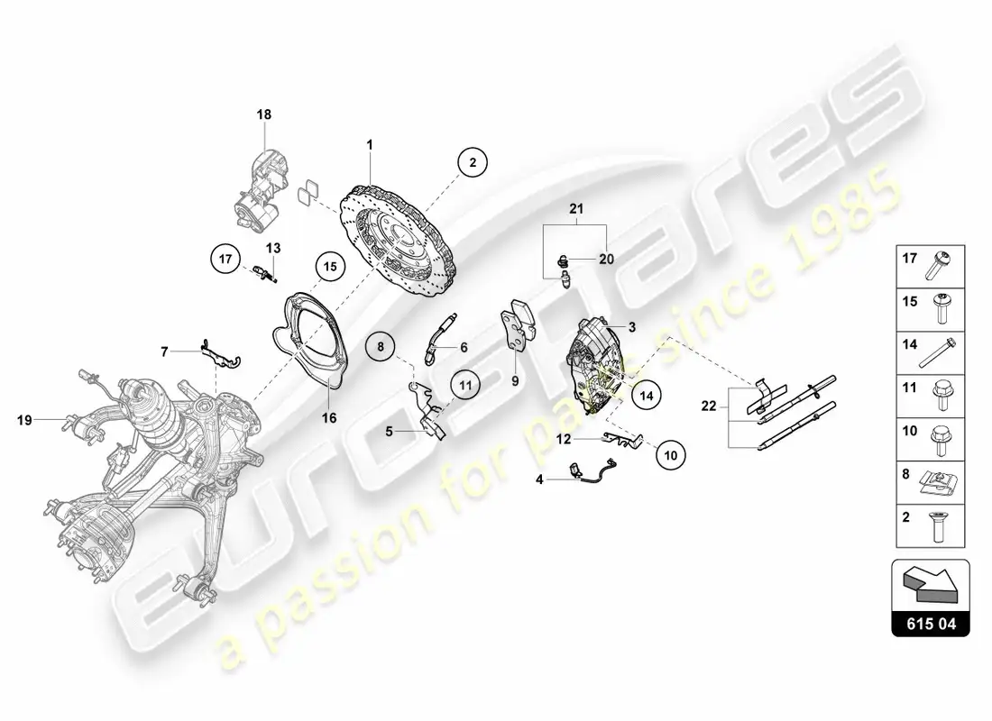 lamborghini lp580-2 spyder (2016) disco de freno (ventilado) trasero diagrama de piezas