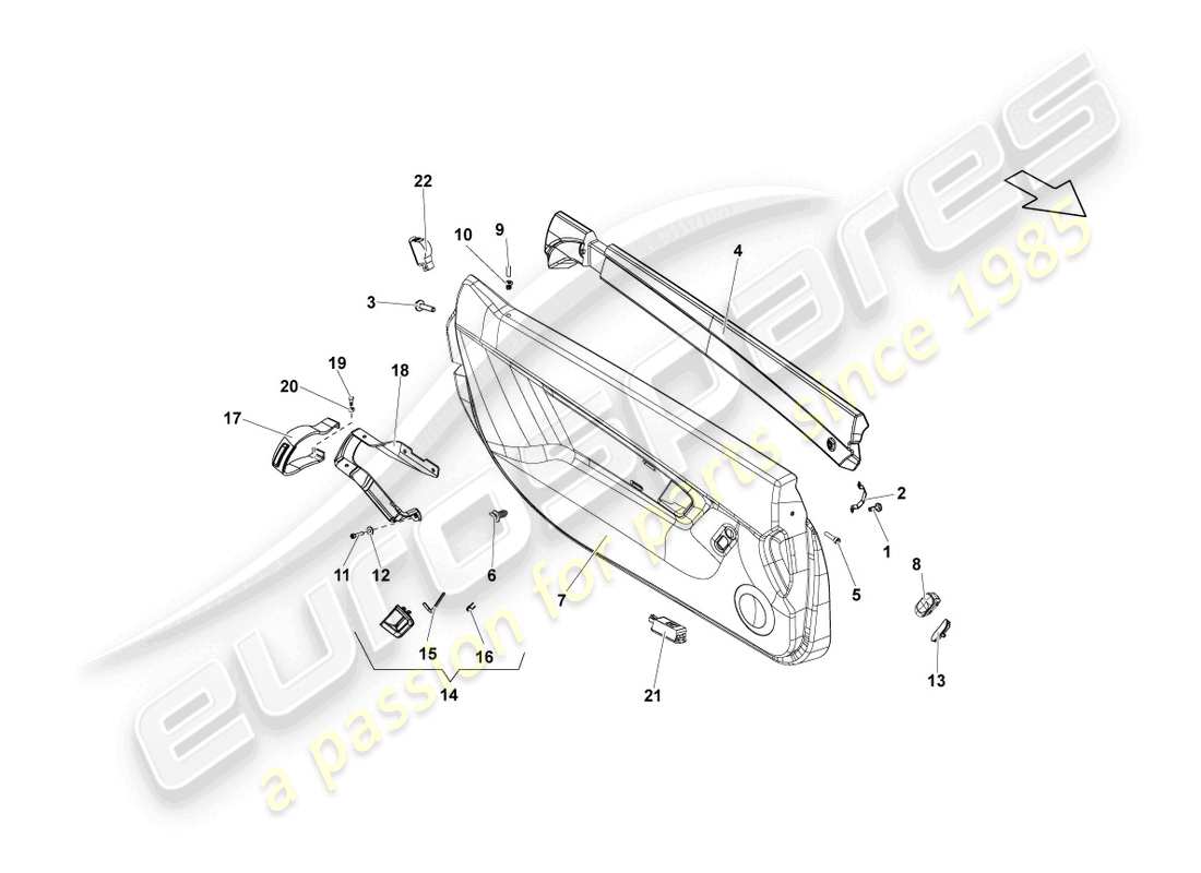 lamborghini lp570-4 spyder performante (2013) diagrama de piezas del panel de puerta