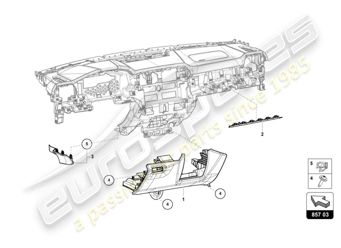 lamborghini urus s (2024) diagrama de piezas del panel de instrumentos