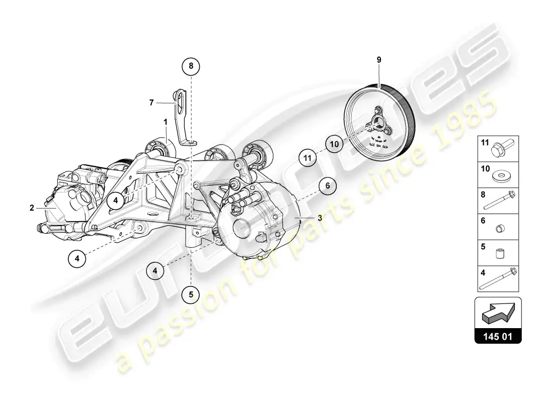 lamborghini lp720-4 coupe 50 (2014) diagrama de piezas de la polea de correa v