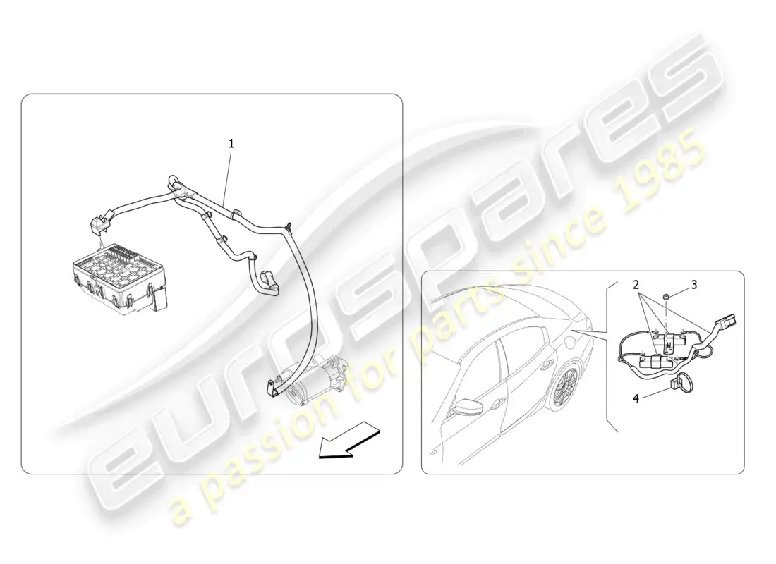 maserati ghibli fragment (2022) cableado principal diagrama de piezas