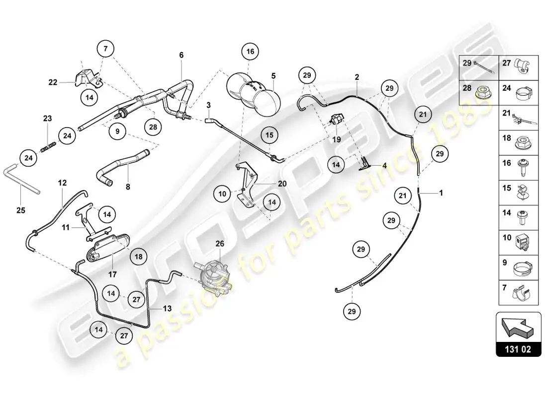 lamborghini lp720-4 coupe 50 (2014) diagrama de piezas del sistema de vacío