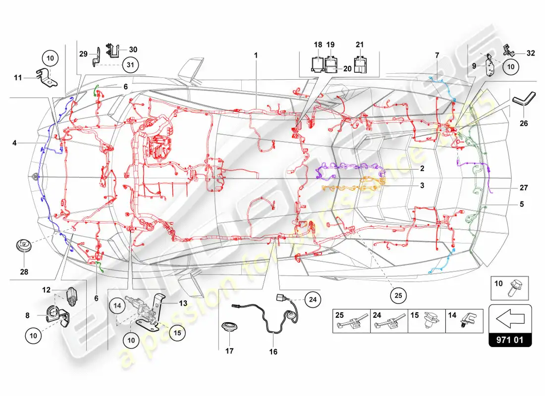 lamborghini centenario coupe (2017) electricidad diagrama de piezas