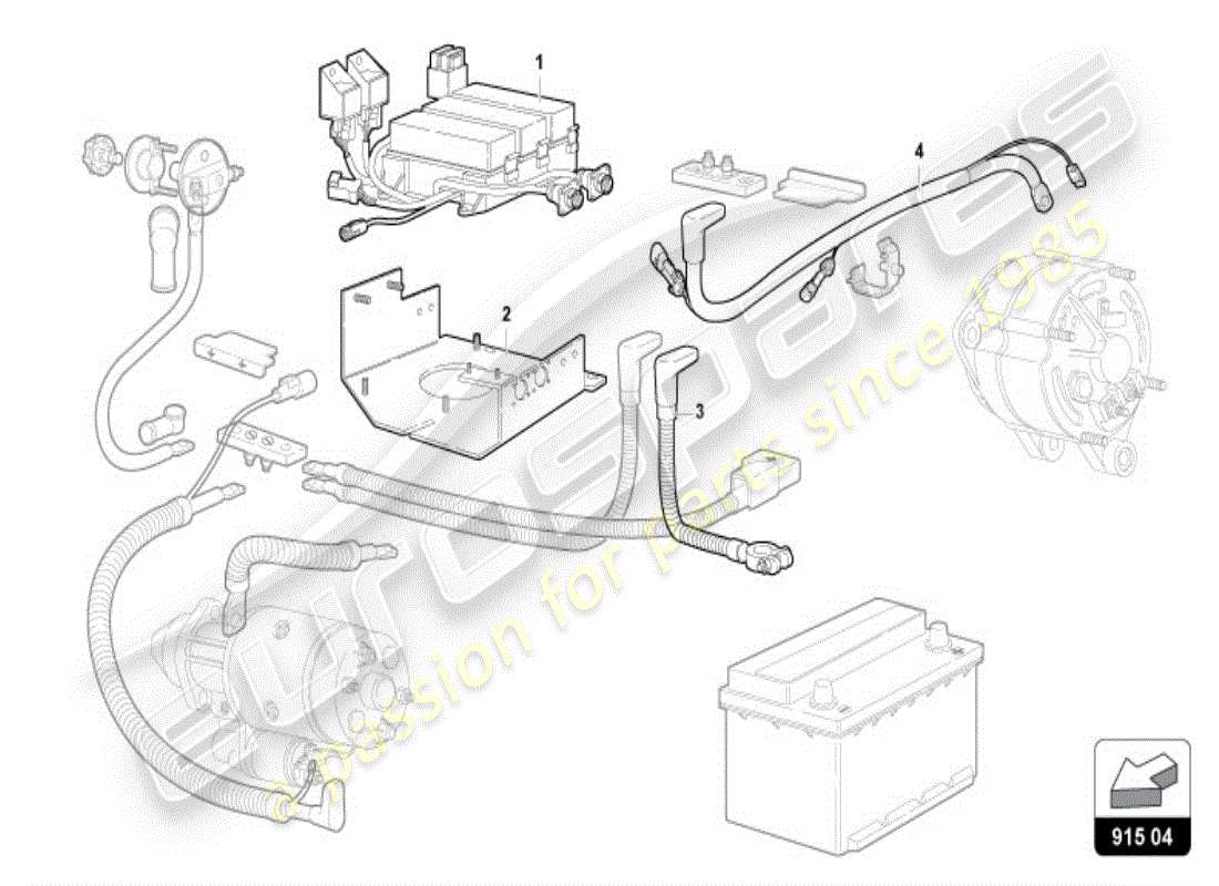 lamborghini diablo vt (1996) batería diagrama de piezas