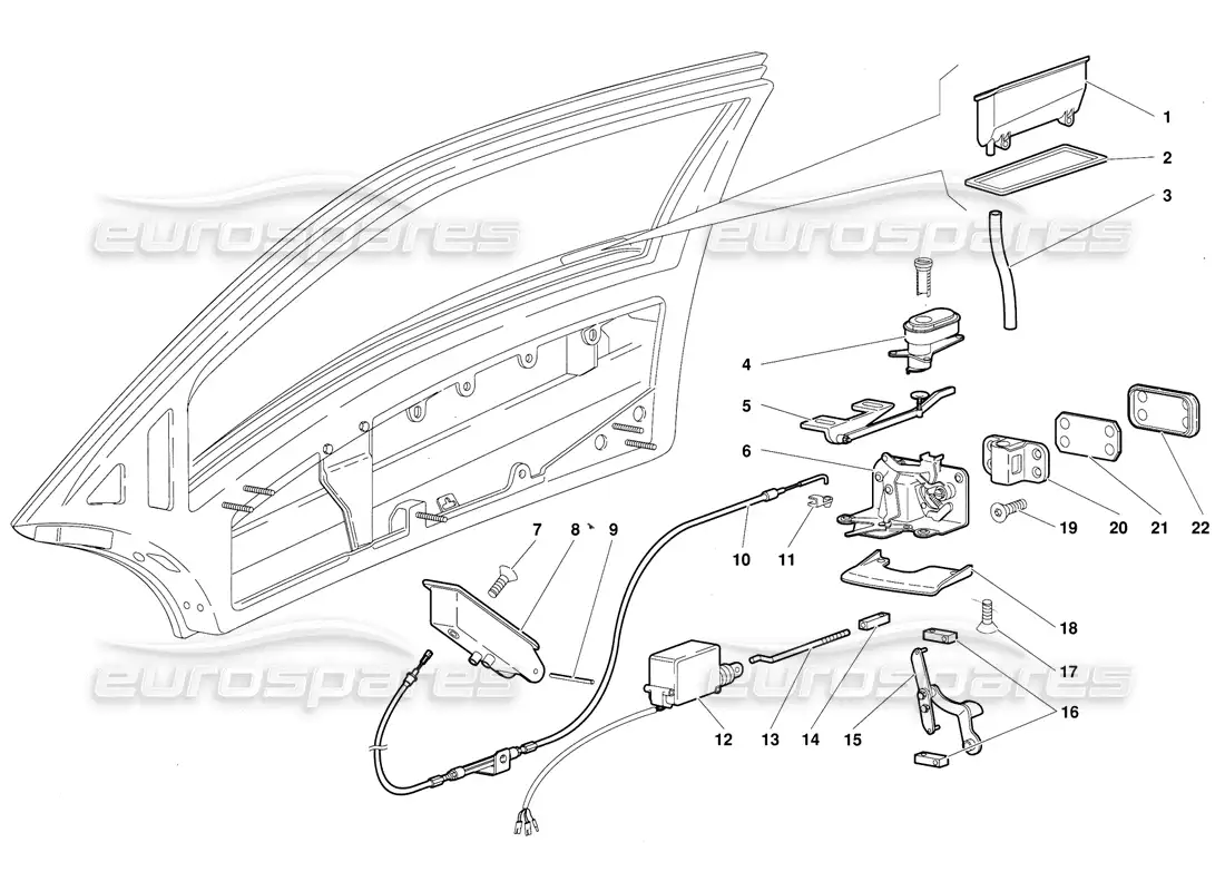 lamborghini diablo (1991) puertas diagrama de piezas