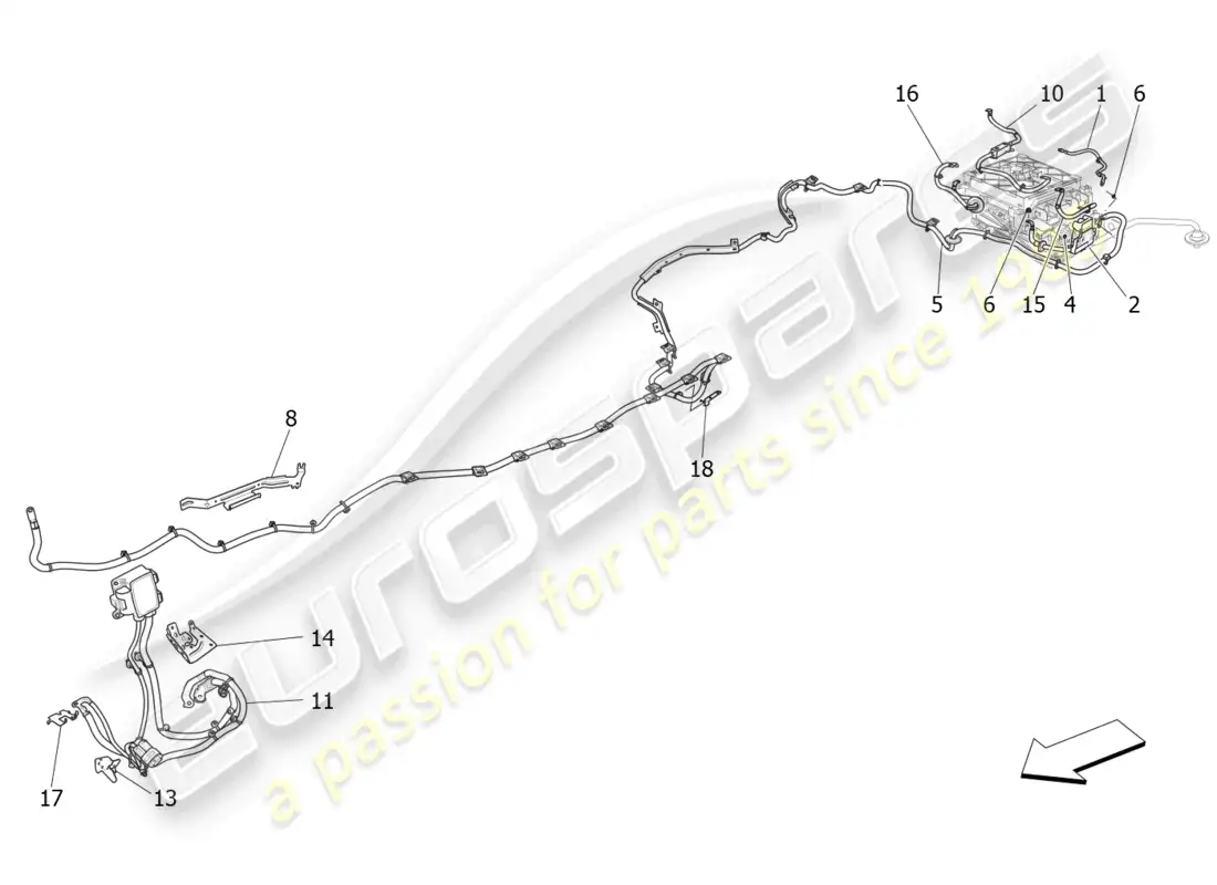 maserati ghibli fragment (2022) cableado principal diagrama de piezas