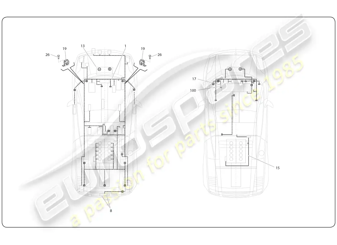 lamborghini super trofeo (2009-2014) electricidad diagrama de piezas