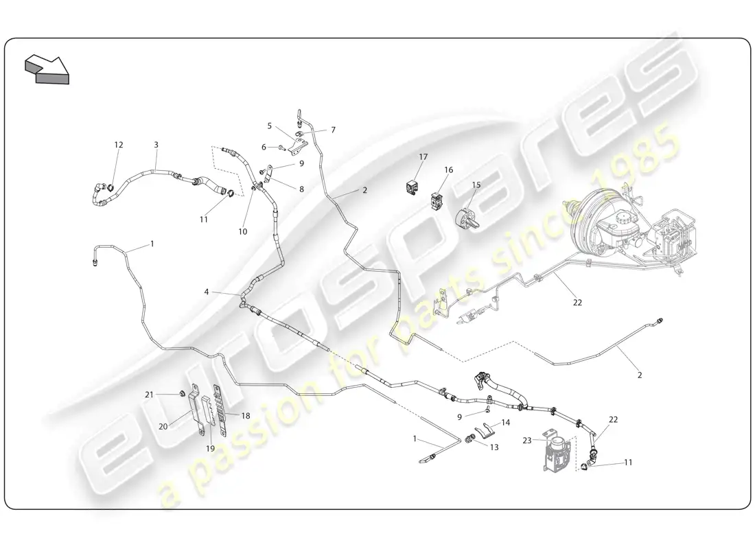 lamborghini super trofeo (2009-2014) brake system diagrama de piezas
