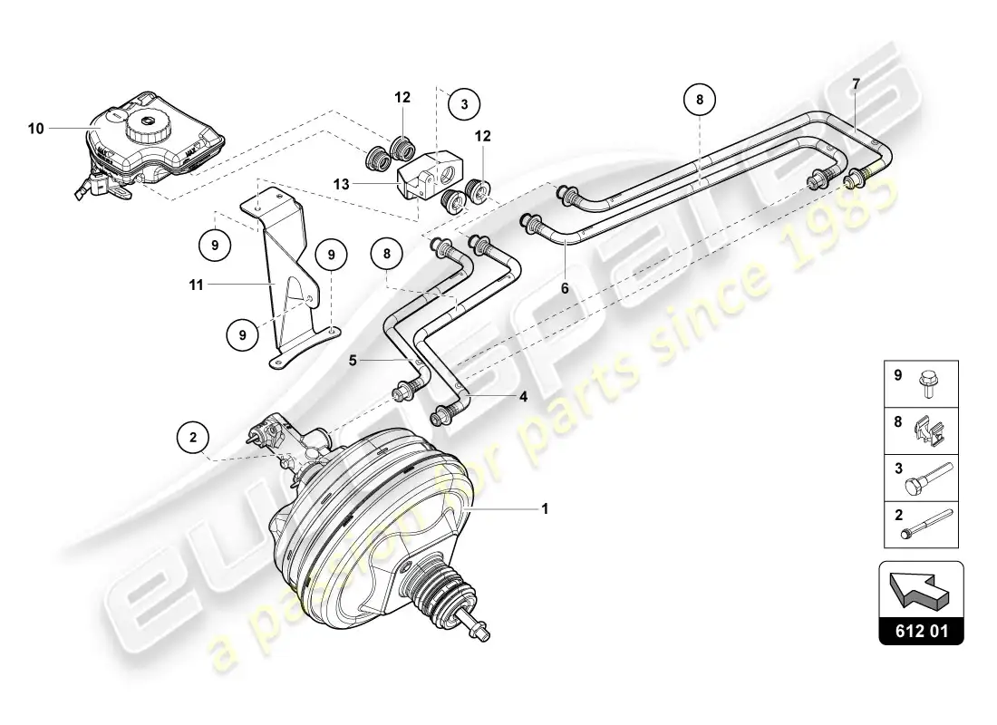 lamborghini lp720-4 coupe 50 (2014) diagrama de piezas del servo freno