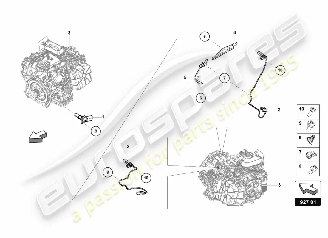 lamborghini lp610-4 spyder (2017) sensor de velocidad con sensor de temperatura diagrama de piezas