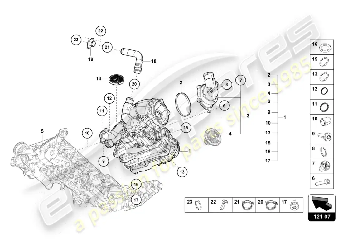 lamborghini lp600-4 zhong coupe (2016) bomba de aceite diagrama de piezas
