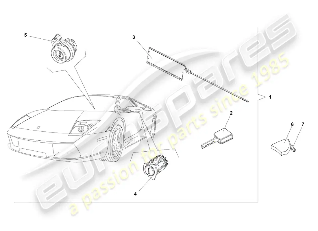 lamborghini murcielago coupe (2004) cilindros de bloqueo diagrama de piezas