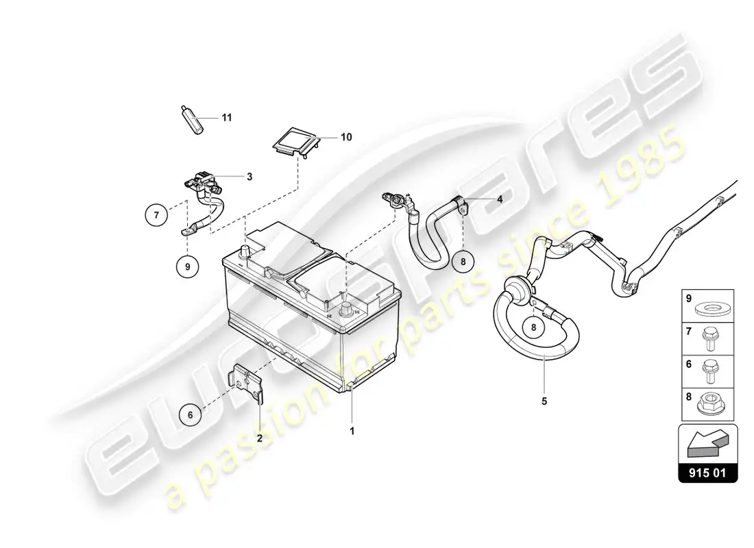 lamborghini lp610-4 avio (2016) batería diagrama de piezas
