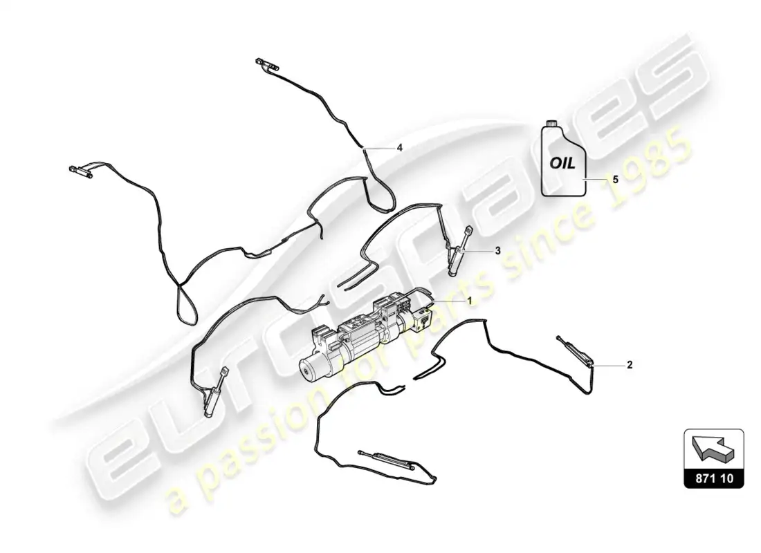 lamborghini evo spyder (2020) techo diagrama de piezas