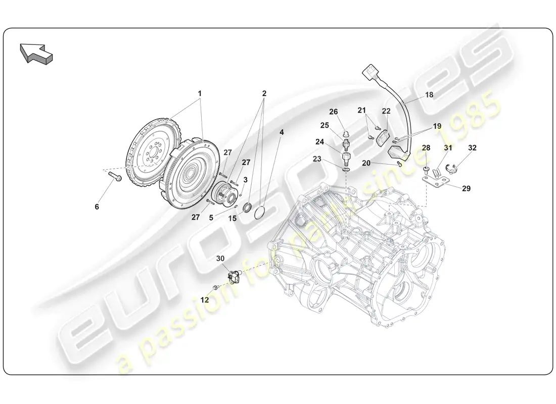 lamborghini super trofeo (2009-2014) embrague diagrama de piezas