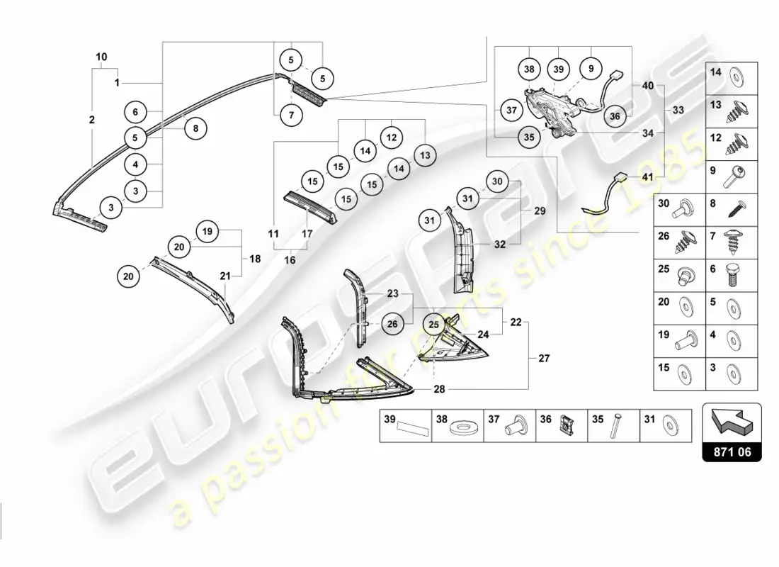 lamborghini lp610-4 spyder (2017) sello diagrama de piezas