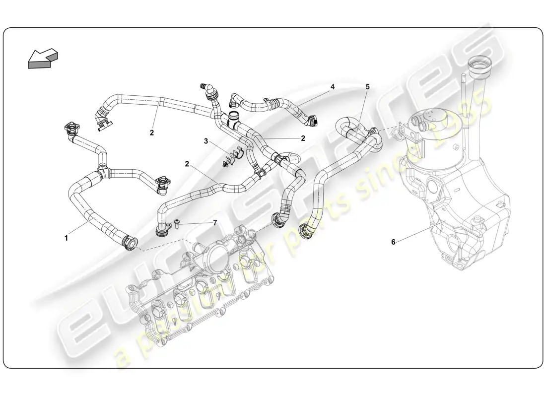 lamborghini super trofeo (2009-2014) motor diagrama de piezas