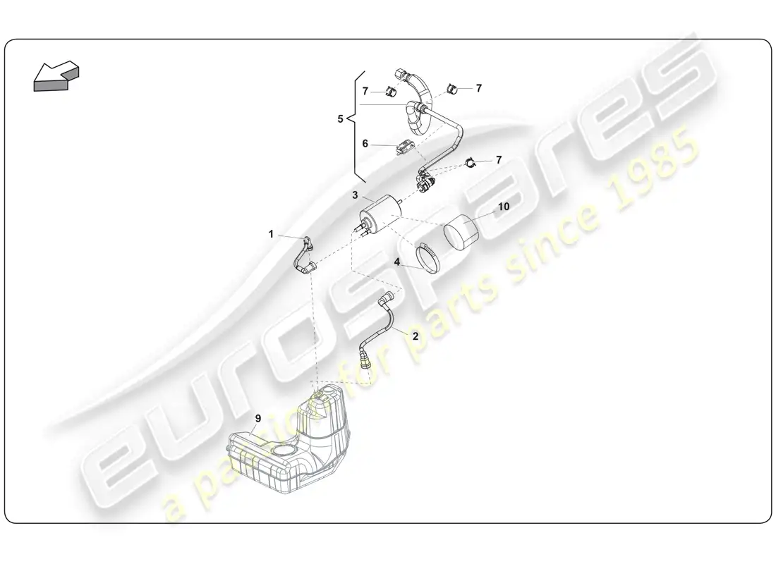 lamborghini super trofeo (2009-2014) fuel system diagrama de piezas