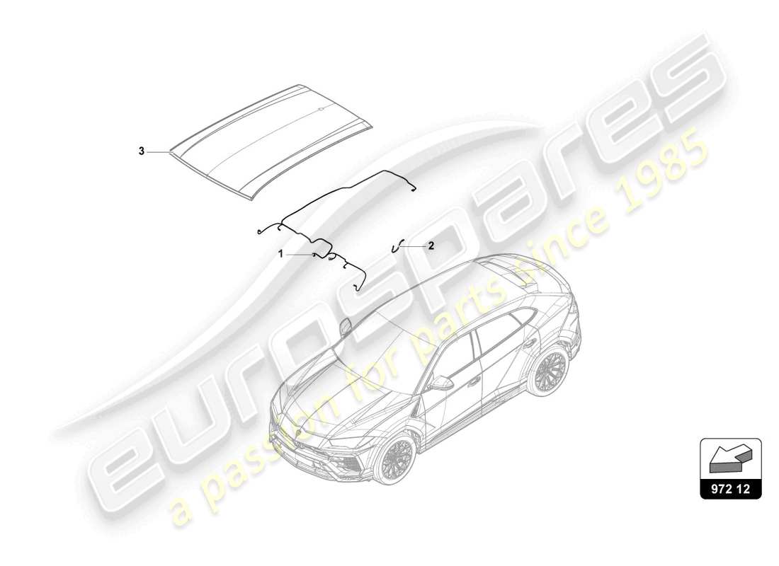 lamborghini urus (2020) roof wiring harness diagrama de piezas