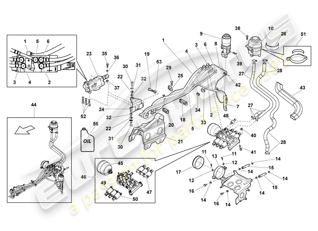 lamborghini murcielago coupe (2004) selector de marchas diagrama de piezas