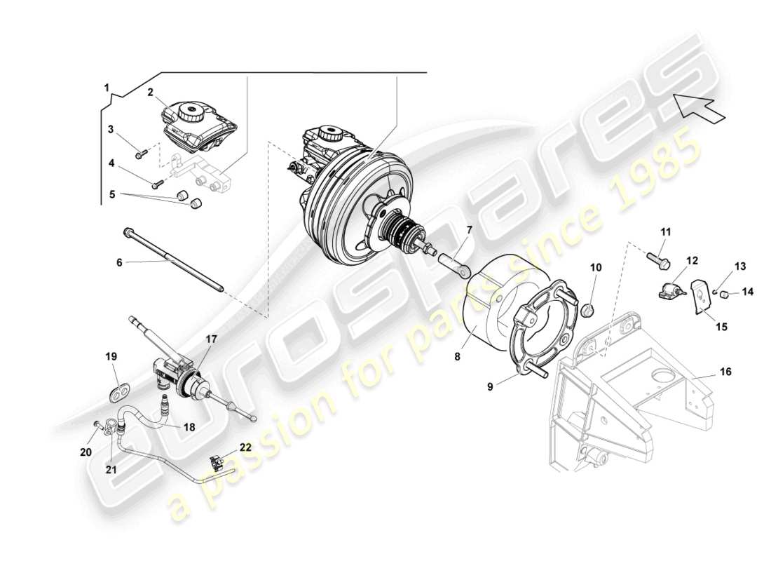 lamborghini lp560-4 coupe fl ii (2014) diagrama de piezas del servo freno