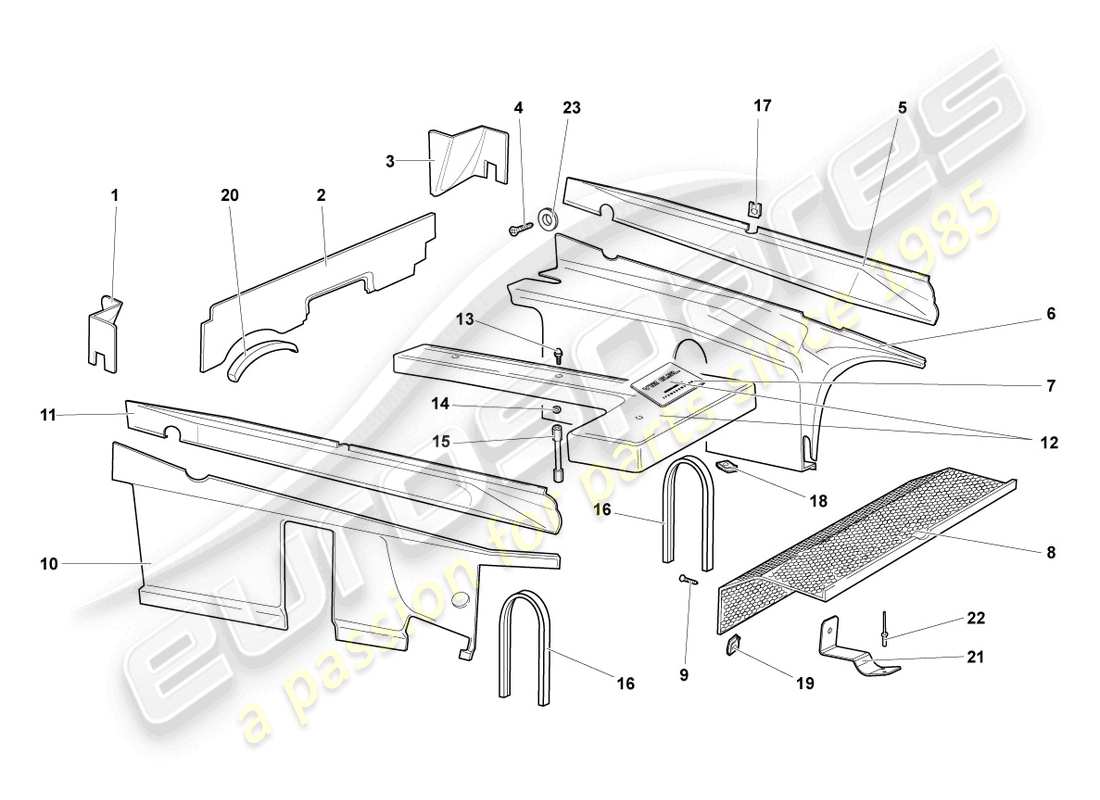 lamborghini lp640 coupe (2009) absorbentes de sonido diagrama de piezas