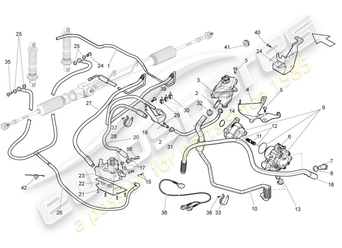lamborghini gallardo coupe (2008) aparato de gobierno diagrama de piezas