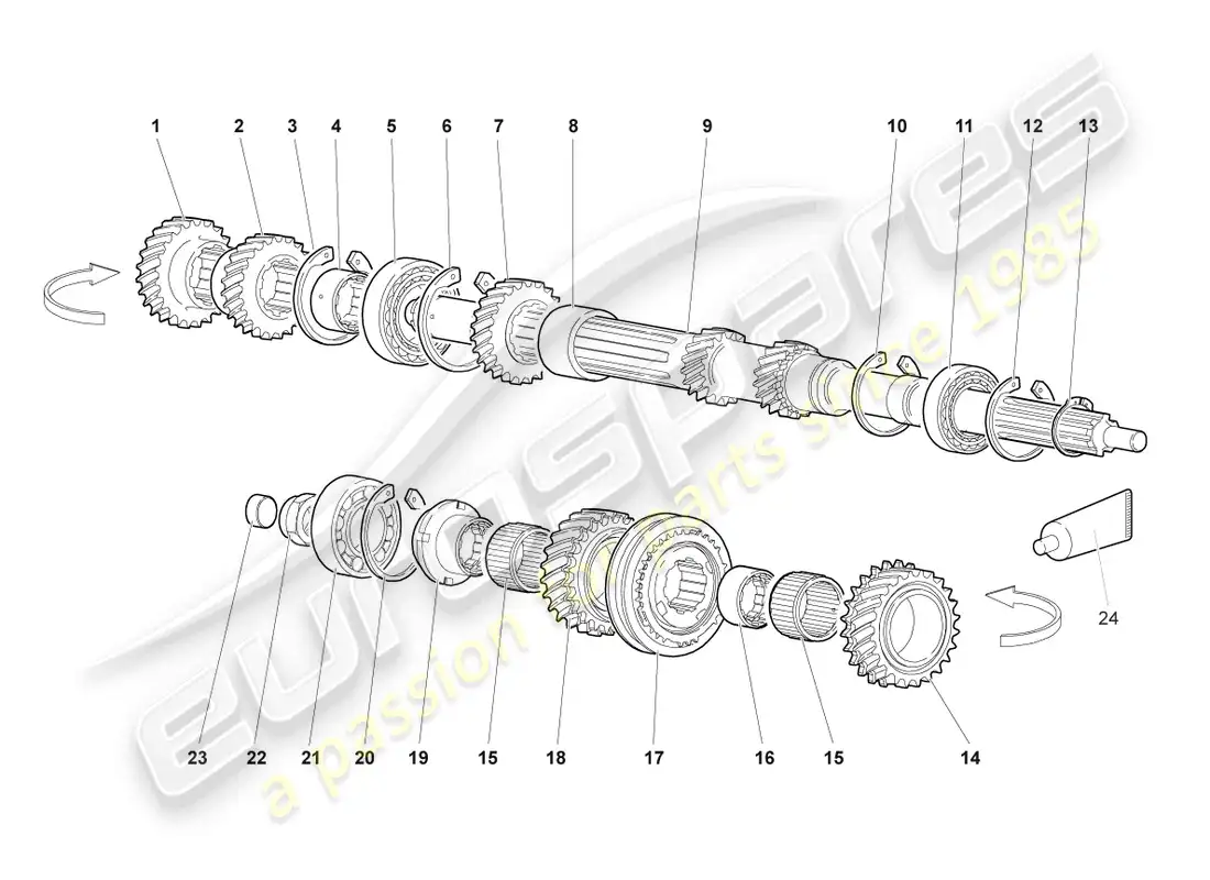 lamborghini murcielago coupe (2004) eje de entrada diagrama de piezas