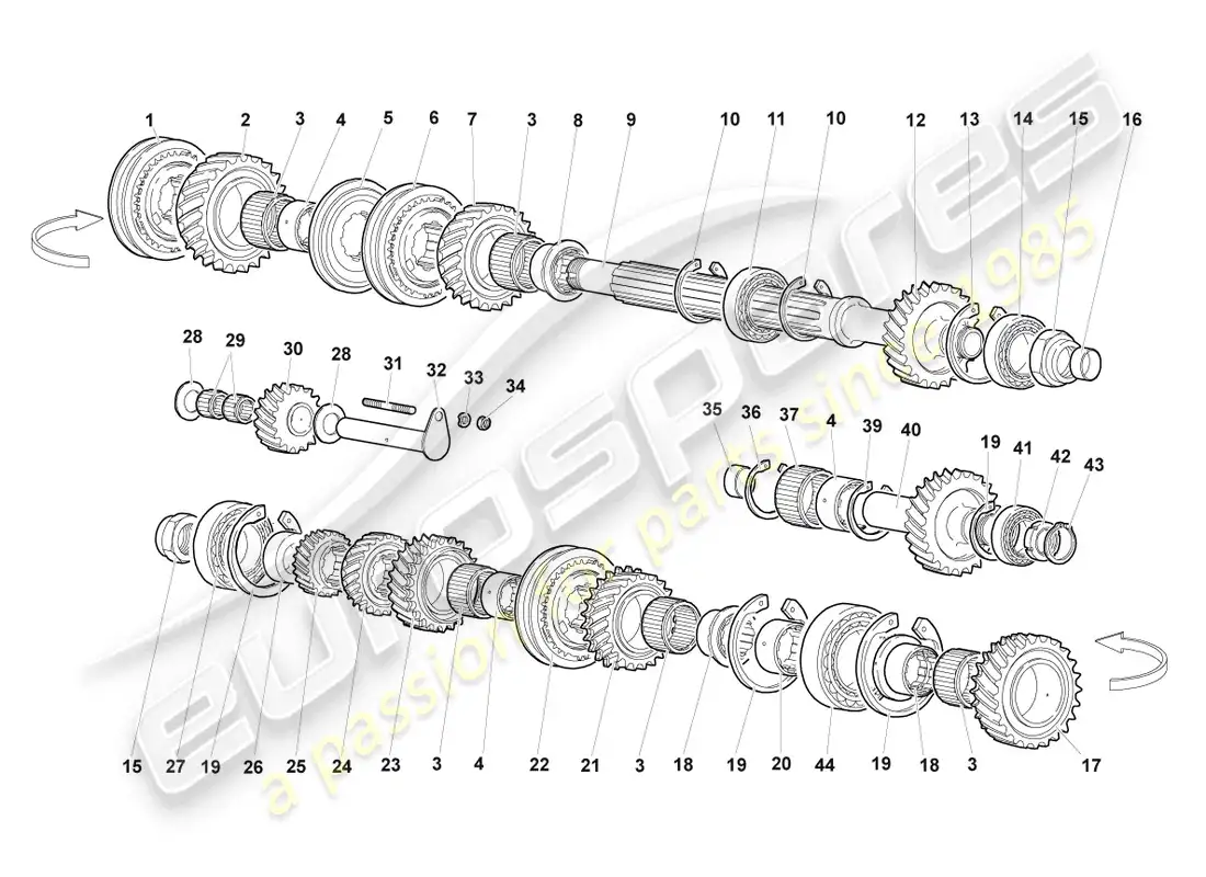 lamborghini murcielago coupe (2004) eje de salida diagrama de piezas