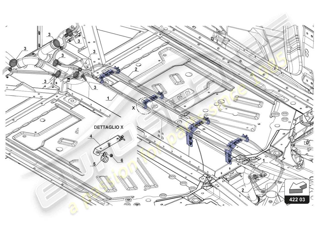 lamborghini 2017 (gt3) diagrama de piezas de flujo de alta presión