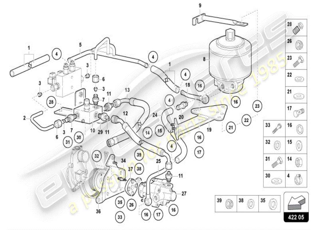 lamborghini diablo vt (1998) dirección asistida diagrama de piezas