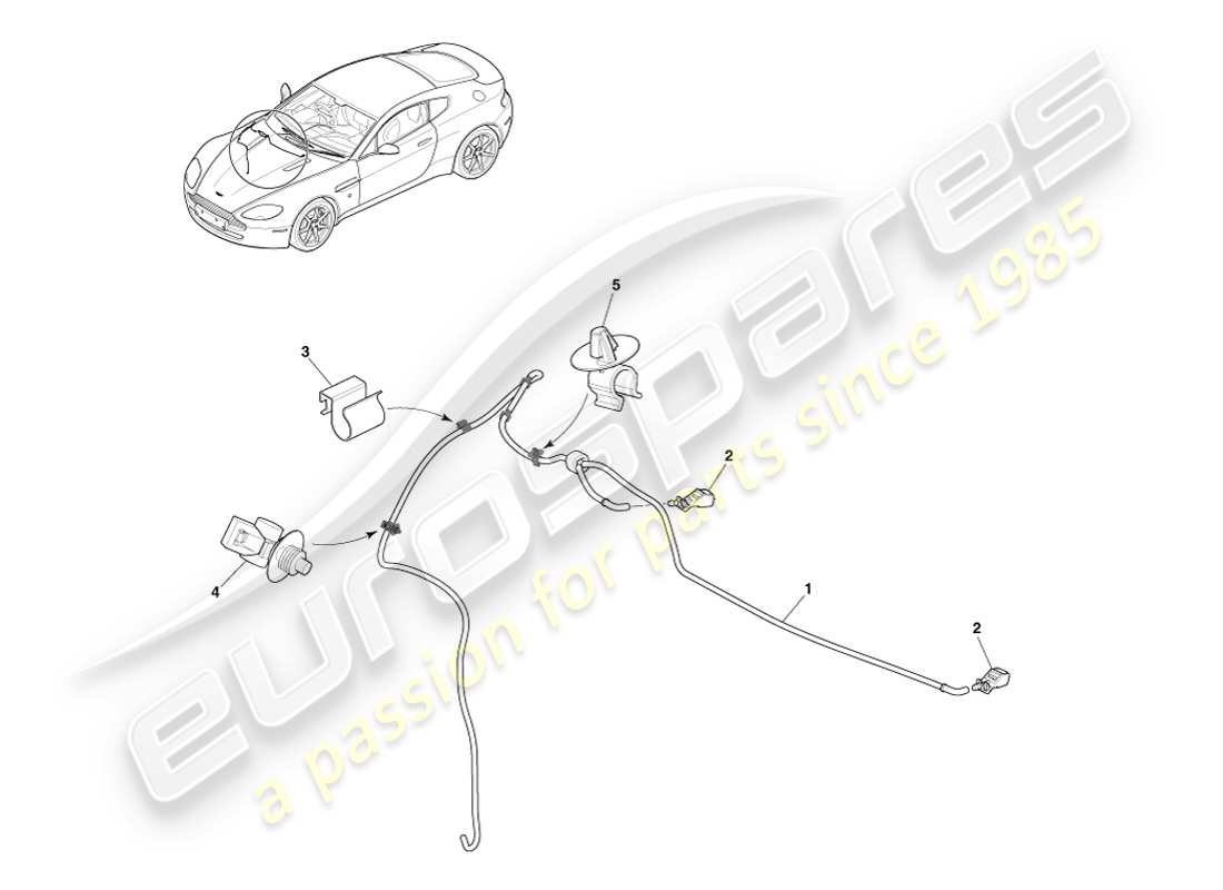 aston martin v8 vantage (2005) diagrama de piezas del lavaparabrisas