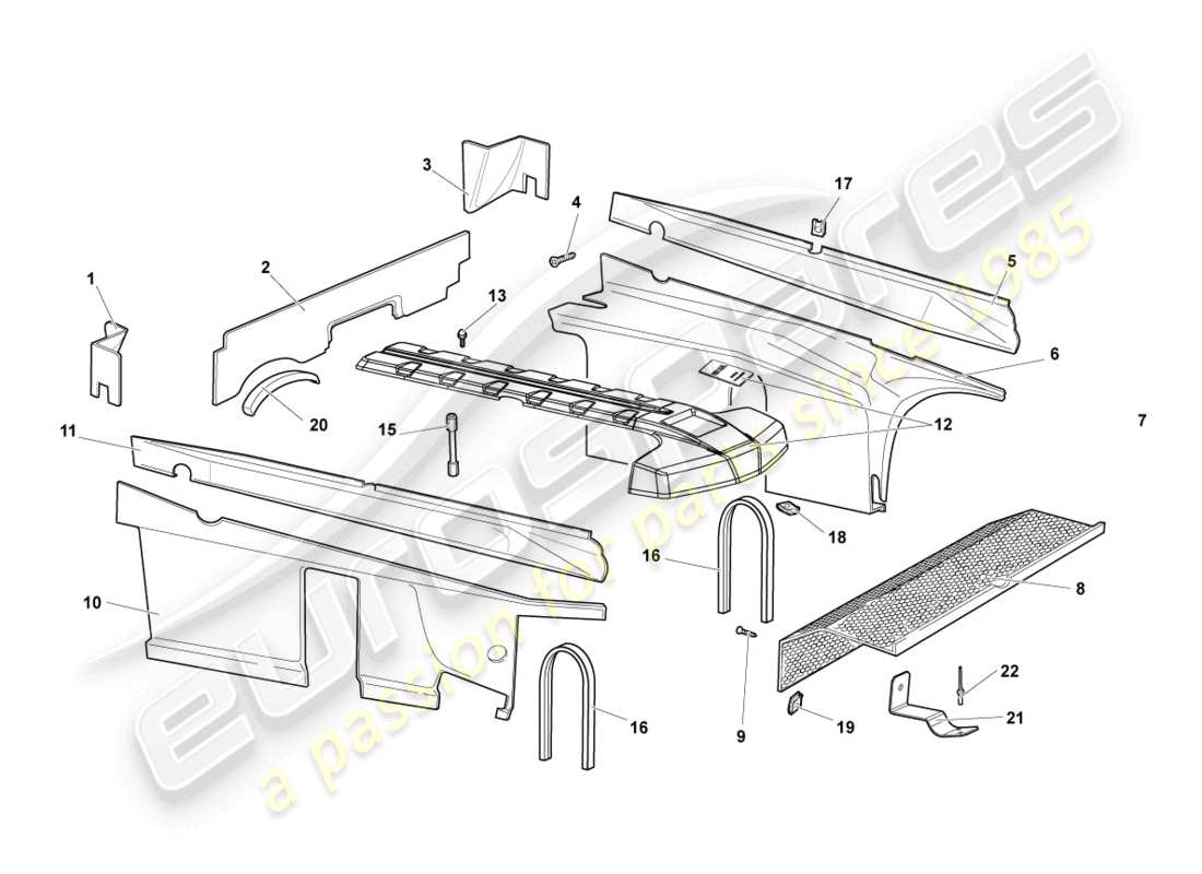 lamborghini reventon absorbentes de sonido diagrama de piezas