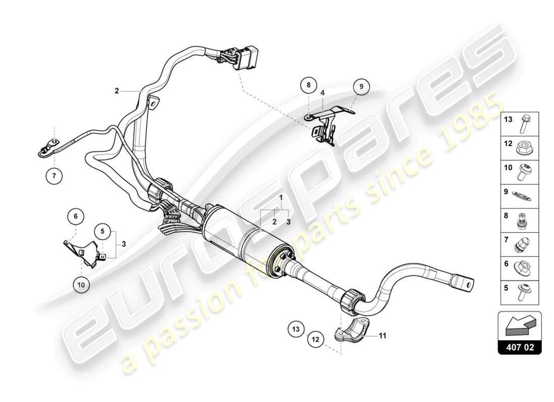 lamborghini urus (2020) barra antivuelco diagrama de piezas