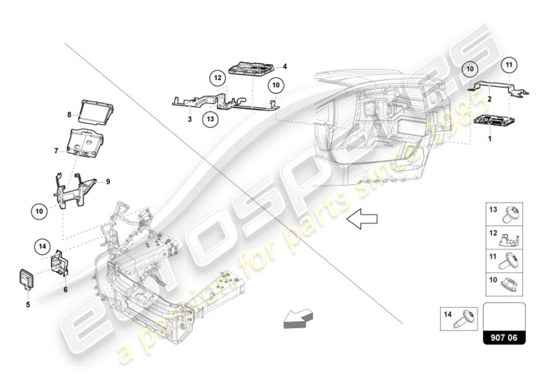 lamborghini revuelto coupe (2024) unidades de control diagrama de piezas