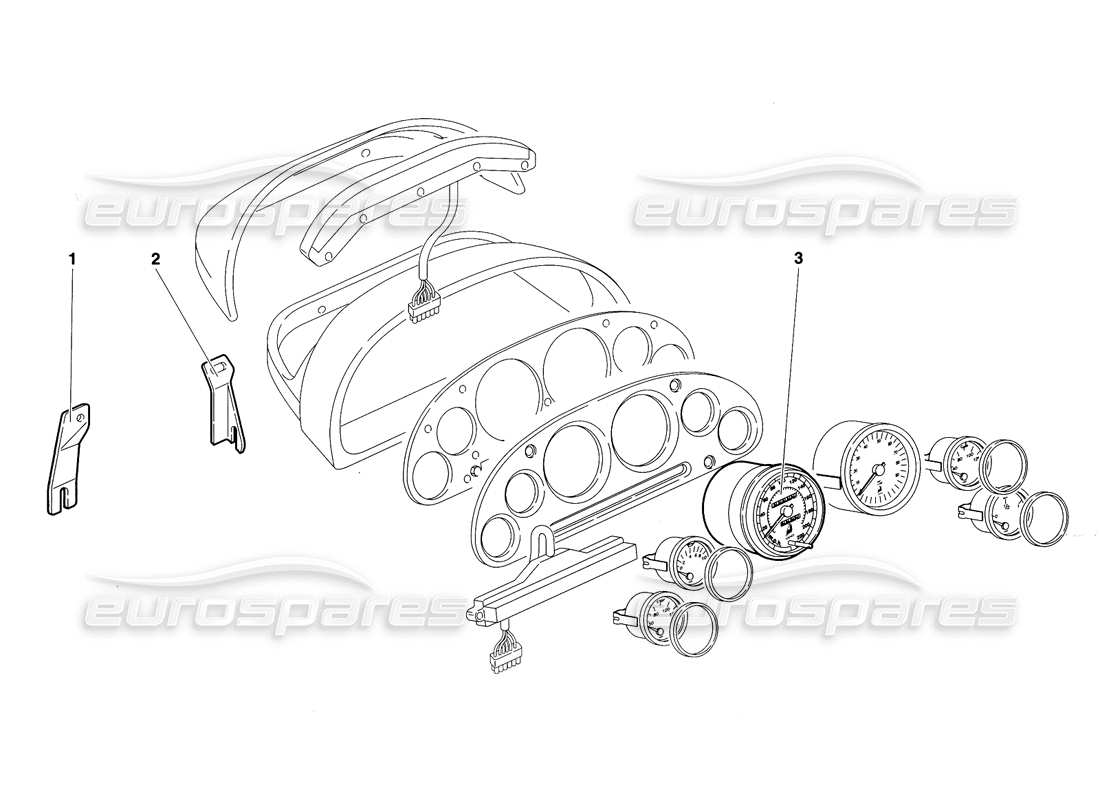 lamborghini diablo sv (1997) instrumentos del tablero (válido para rh d. - marzo 1997) diagrama de piezas