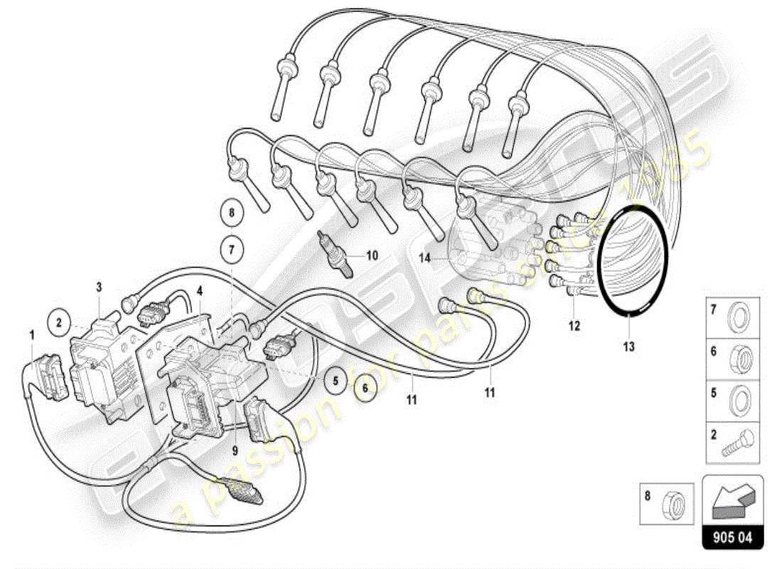 lamborghini diablo vt (1997) sistema de encendido diagrama de piezas