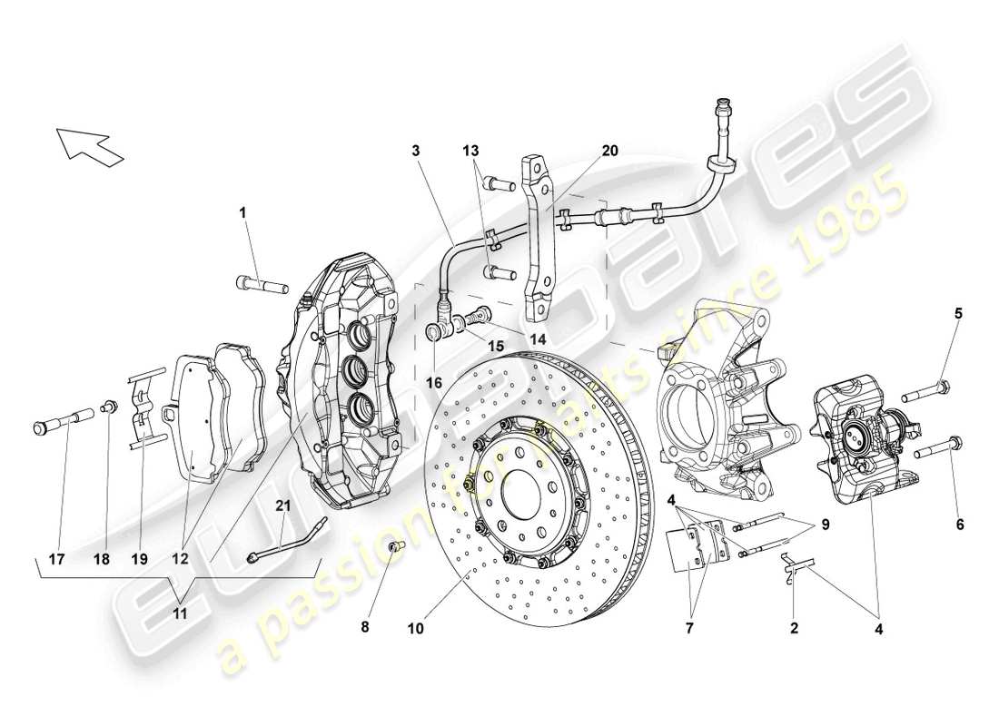 lamborghini reventon roadster freno de disco trasero diagrama de piezas