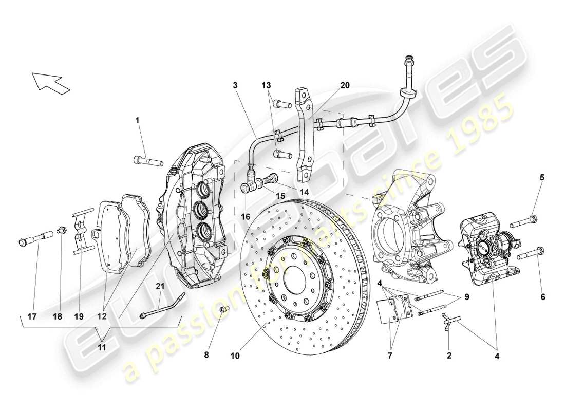 lamborghini reventon freno de disco trasero diagrama de piezas