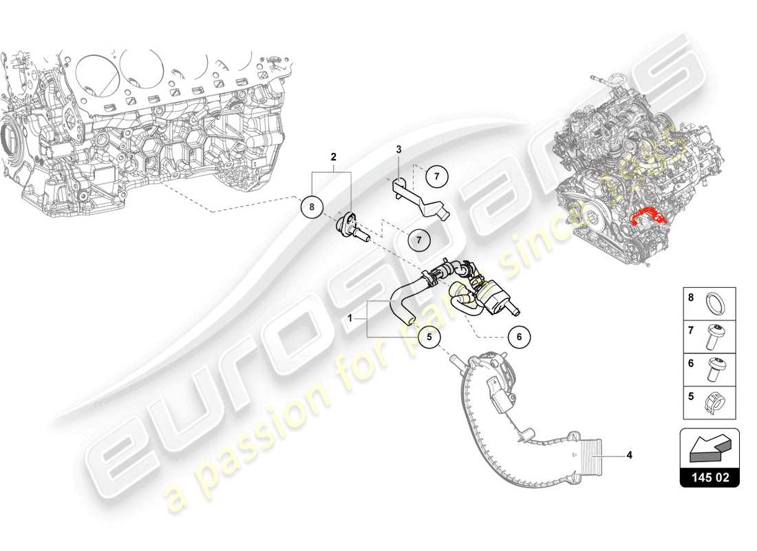 lamborghini urus (2021) diagrama de piezas de la válvula de presurización