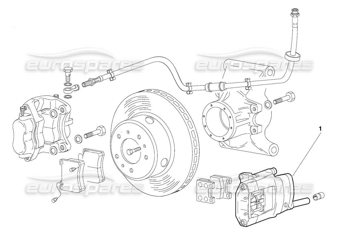 lamborghini diablo (1991) frenos traseros (válido para la versión gb - 1991 de octubre) diagrama de piezas