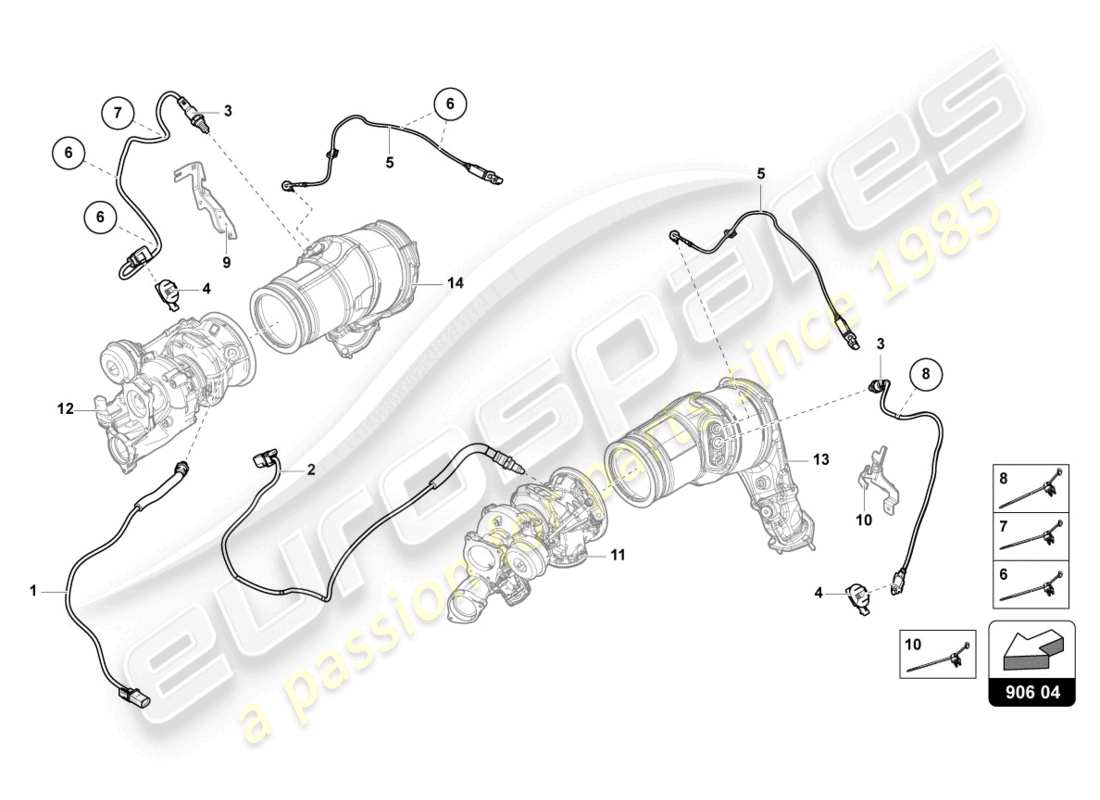 lamborghini urus performante (2023) diagrama de piezas de la sonda lambda opf