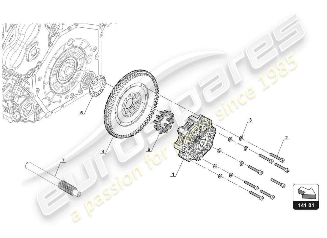 lamborghini gt3 evo (2018) diagrama de piezas del embrague