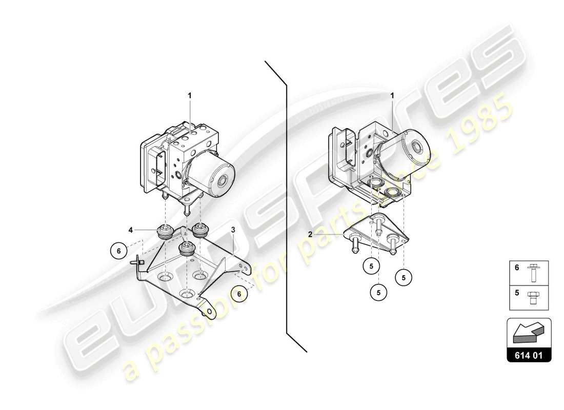 lamborghini ultimae (2022) unidad abs con unidad de control diagrama de piezas