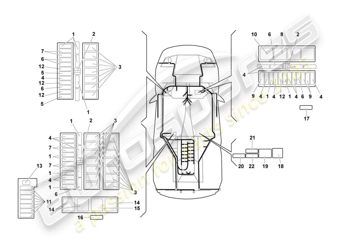 un diagrama de piezas del catálogo de piezas lamborghini lp640 coupe (2010)
