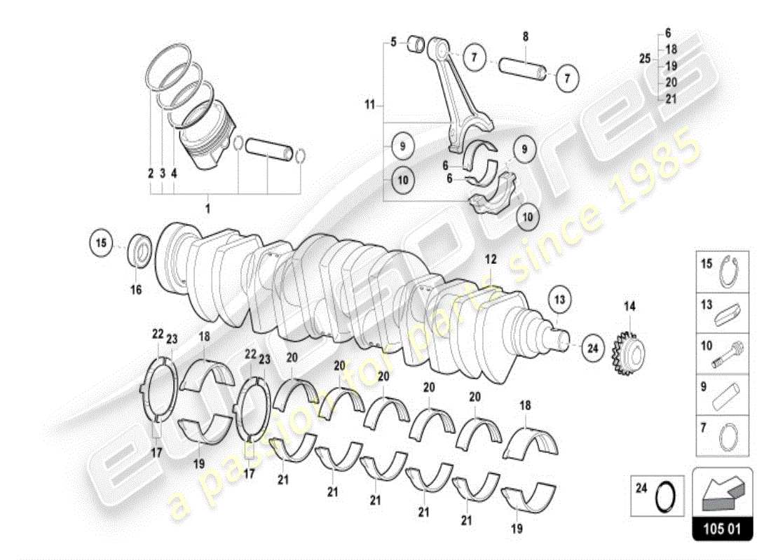 diagrama de pieza que contiene el número de pieza 001419907