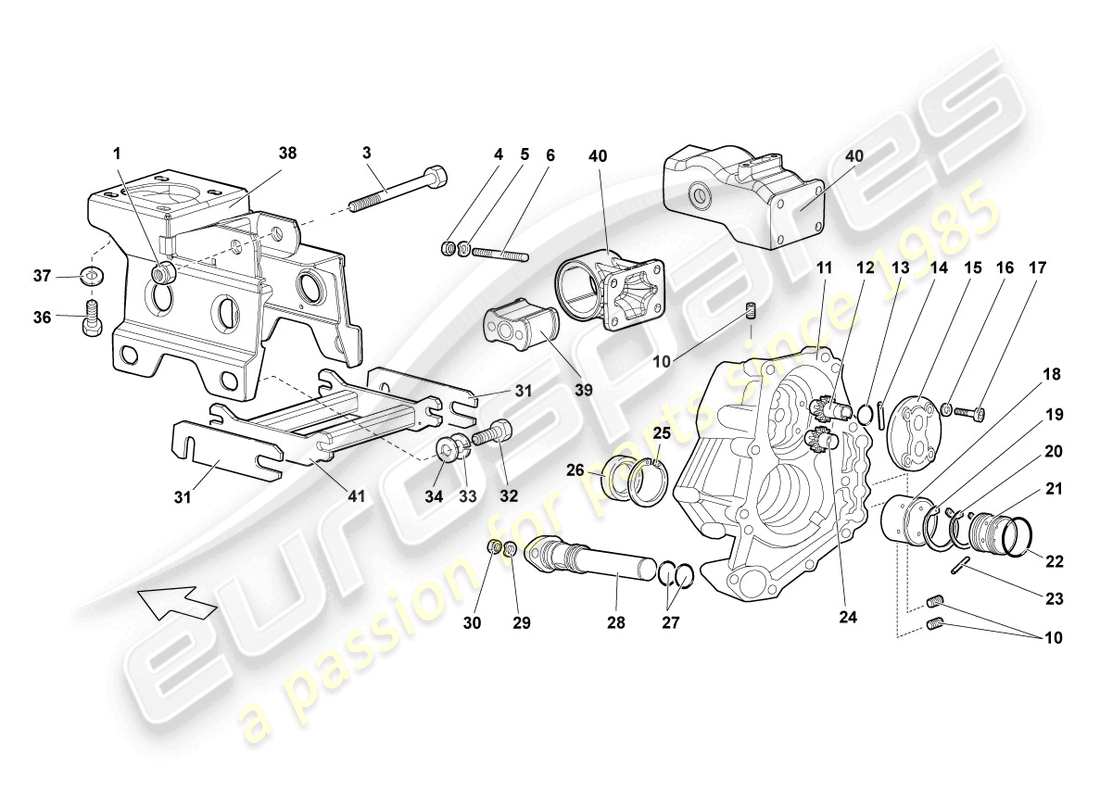 un diagrama de piezas del catálogo de piezas de Lamborghini LP640 Roadster (2009)