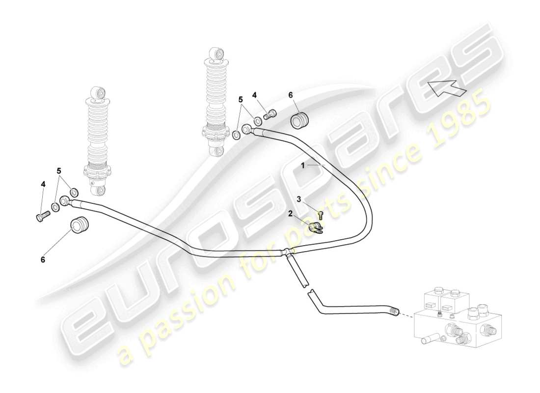 un diagrama de piezas del catálogo de piezas Lamborghini LP640 Coupe (2007)