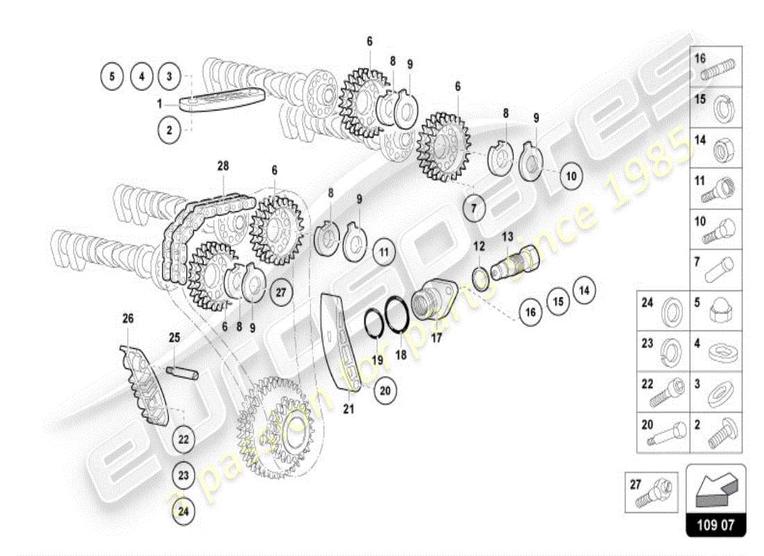 un diagrama de piezas del catálogo de piezas Lamborghini Diablo VT (1995)
