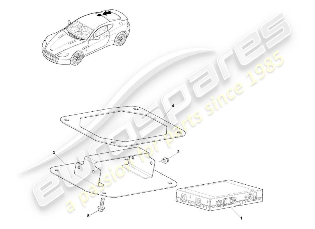 aston martin v8 vantage (2007) sintonizador dab, 14my diagrama de piezas